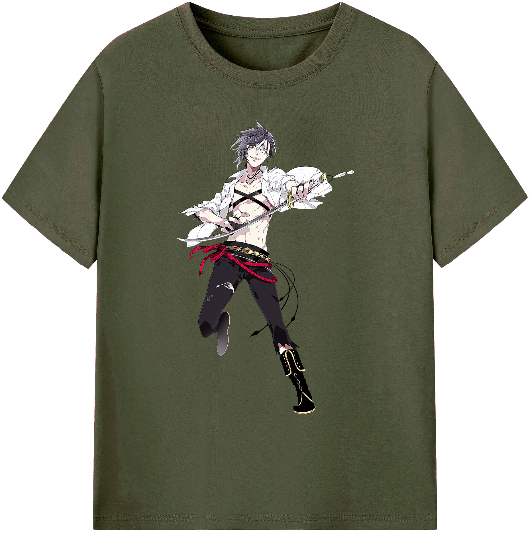 （画像用） 刀剣乱舞 Touken Ranbu 綿100％ メンズ半袖Tシャツ｜肌触りやわらか＆通気性